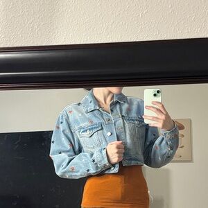 Women's Star Embroidered Jean Jacket